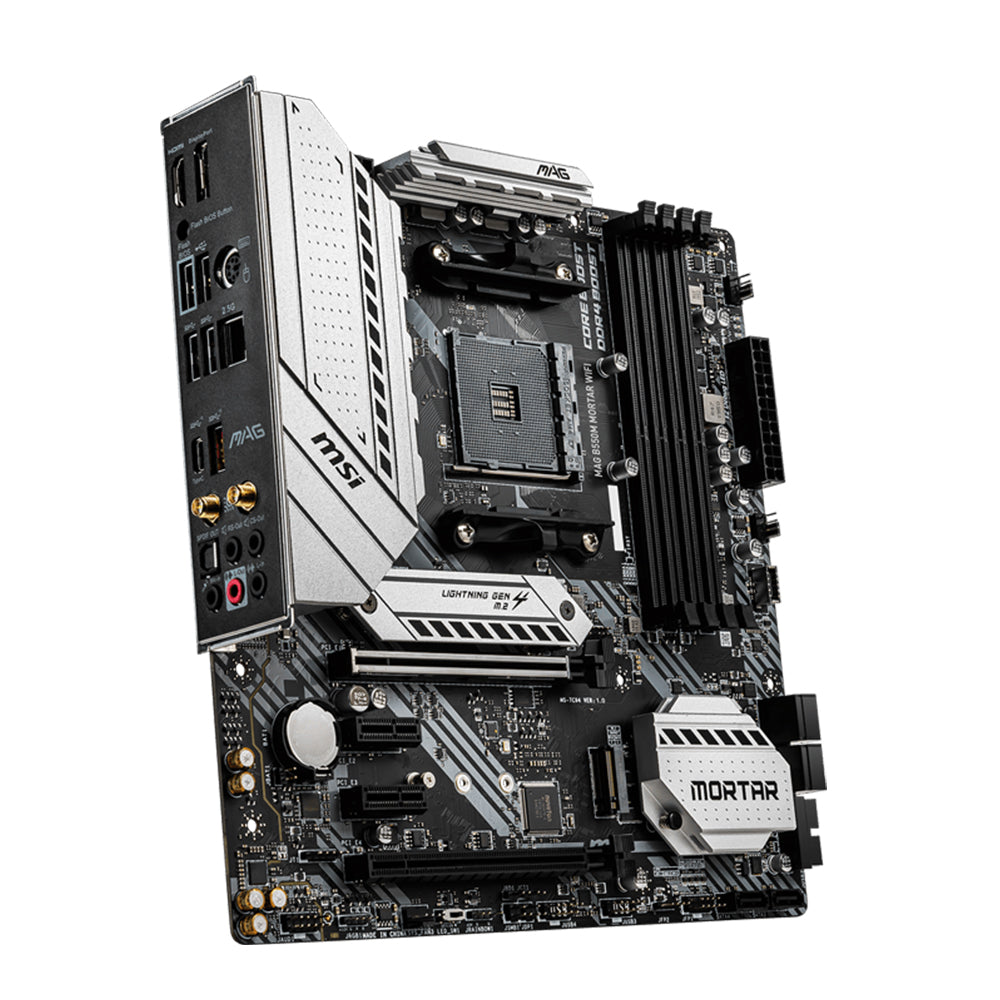 MSI MAG B550M MORTAR WIFI     Micro-ATX AMD AM4 Motherboard with USB 3.2 Gen 2 Ports and 2.5G LAN From TPS Technologies