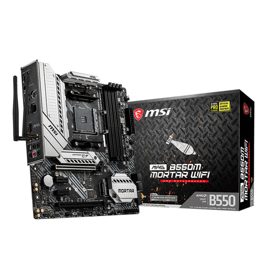 MSI MAG B550M MORTAR WIFI     Micro-ATX AMD AM4 Motherboard with USB 3.2 Gen 2 Ports and 2.5G LAN From TPS Technologies