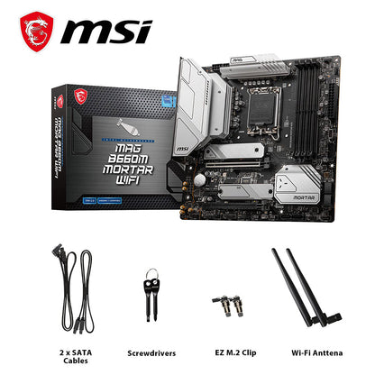 MSI MAG B660M MORTAR WIFI DDR5 Intel B660 LGA 1700 माइक्रो-ATX मदरबोर्ड डुअल M.2 के साथ