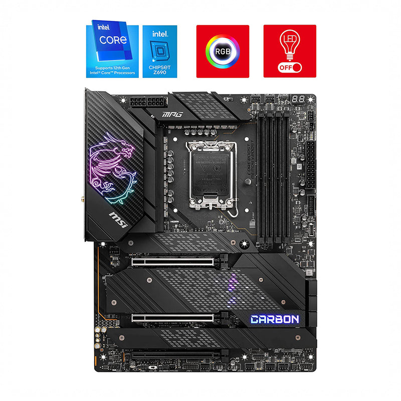 MSI MPG Z690 CARBON WIFI Intel Z690 LGA 1700 ATX Motherboard with PCIe 5.0 and 5 M.2 Slot