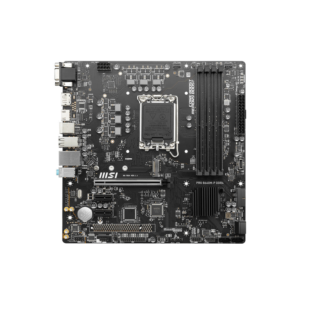 MSI PRO B660M-P DDR4 Intel B660 LGA 1700 Micro-ATX Motherboard with PCIe 4.0 and M.2 Slot