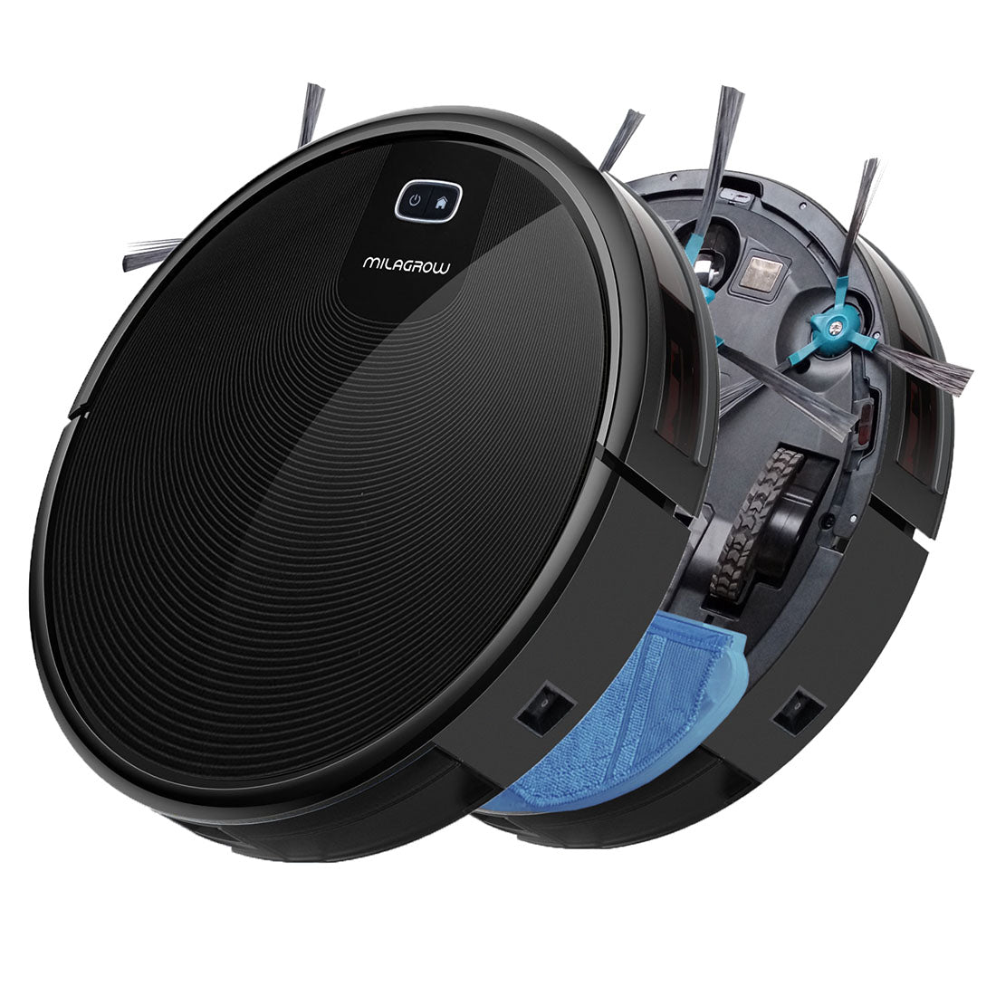 Milagrow BlackCat 21 Full Wet and Dry Robotic Vacuum Cleaner with Water Tank iBoost Suction and Self-Charging