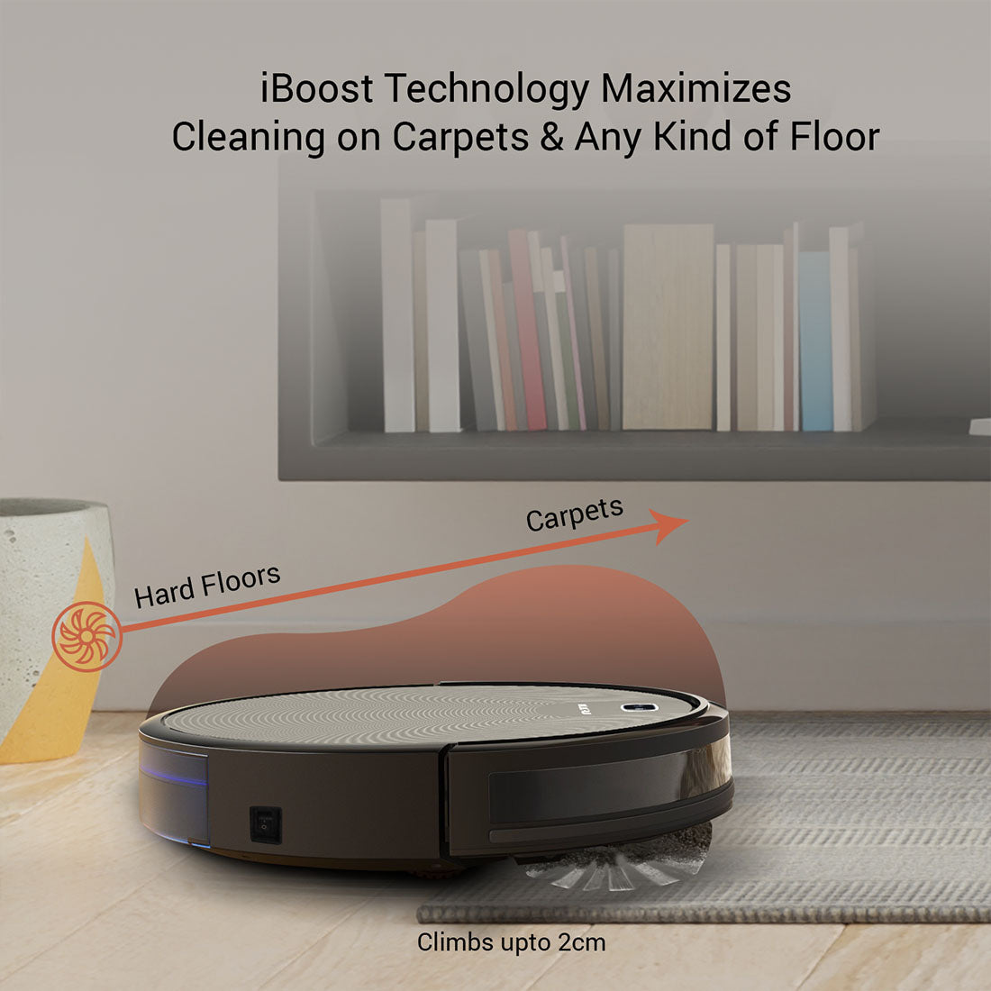 Milagrow BlackCat 21 Full Wet and Dry Robotic Vacuum Cleaner with Water Tank iBoost Suction and Self-Charging