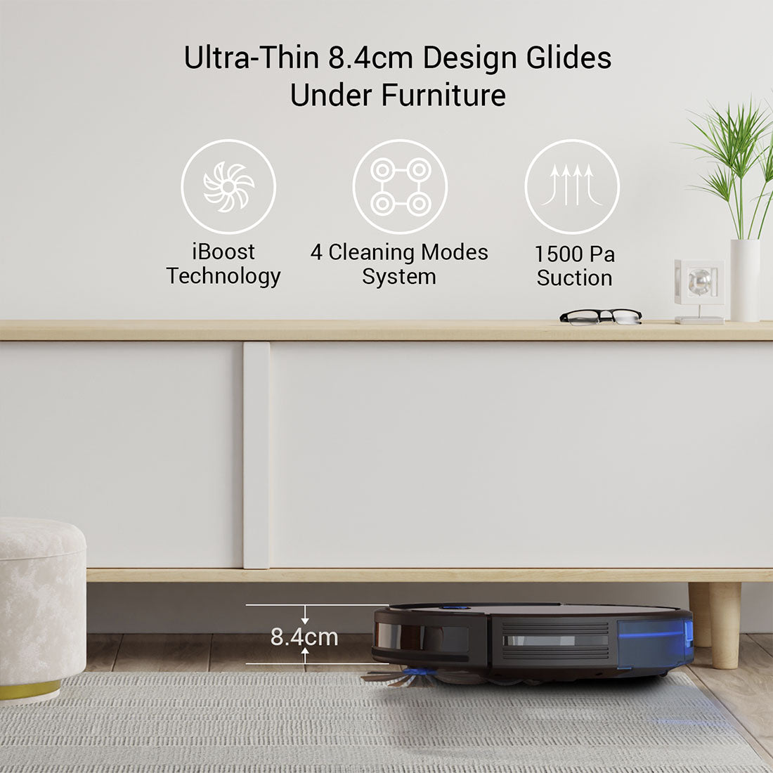 Milagrow BlackCat 21 Full Wet and Dry Robotic Vacuum Cleaner with Water Tank iBoost Suction and Self-Charging