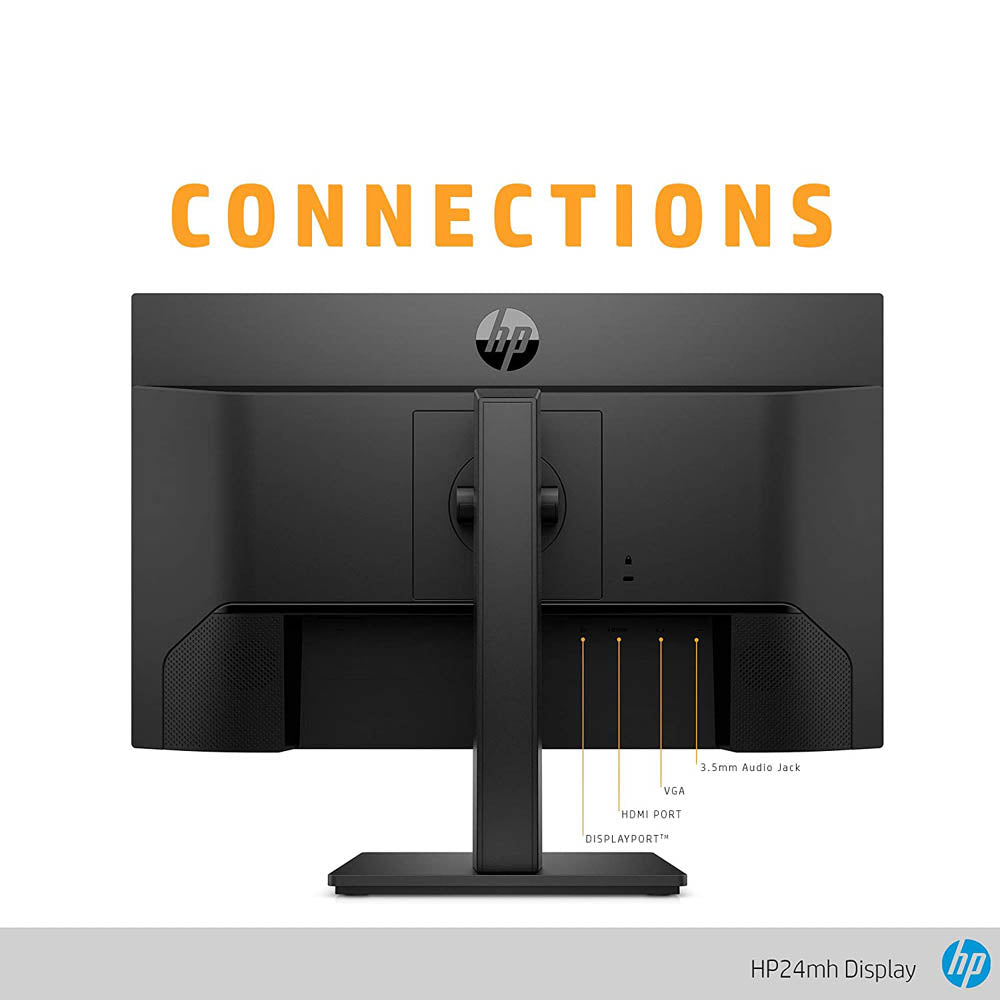 HP 24mh 24-इंच फुल-HD IPS मॉनिटर इंटीग्रेटेड स्पीकर और LED बैकलाइटिंग के साथ