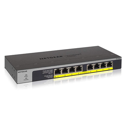 NETGEAR GS108LP 8-Port Gigabit Ethernet PoE+ Network Hub with FlexPoE