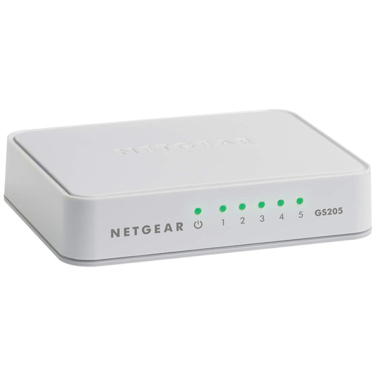 NETGEAR GS205 5-Port Gigabit Ethernet Network Hub for Home and Office