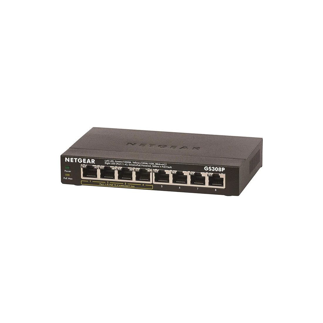 NETGEAR SOHO ईथरनेट GS308P 8 पोर्ट अप्रबंधित नेटवर्क हब