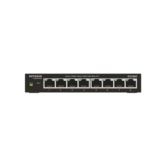 NETGEAR GS308T 8-Port Gigabit Ethernet Smart Managed Pro Network Hub