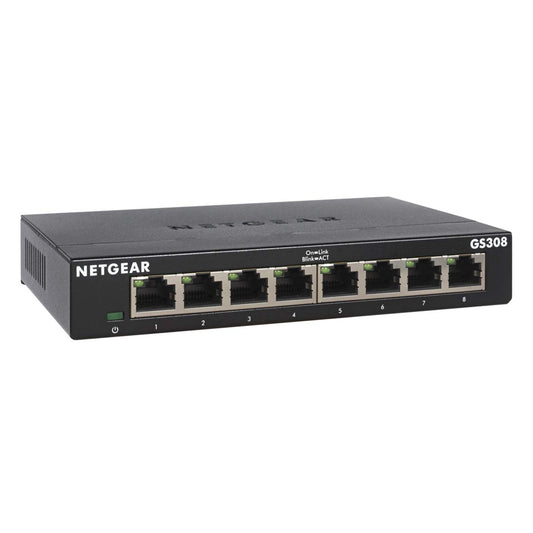 NETGEAR GS308 8 Port Gigabit Ethernet Unmanaged Network Hub