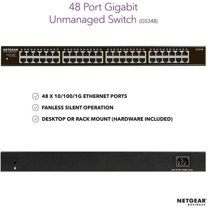 NETGEAR GS348 48-पोर्ट गीगाबिट ईथरनेट नेटवर्क हब