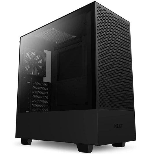 NZXT H5 Flow Black Compact Mid-tower Case with Two Pre-Installed 120mm fans and Tempered Glass