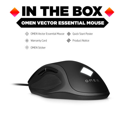 OMEN Vector Essential RGB Gaming Wired Radar 1 Sensor Mouse with 6 Button Omron Switches