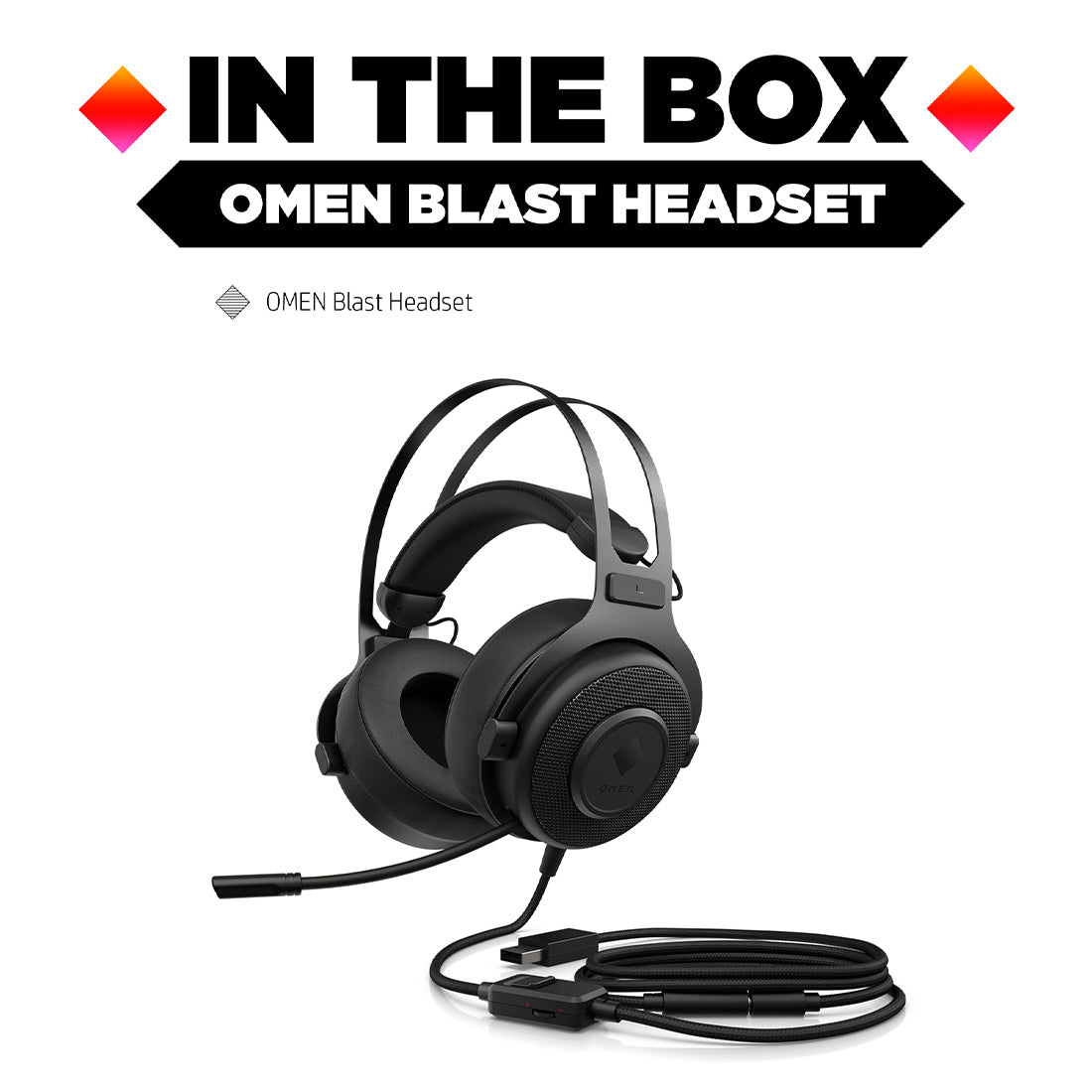 OMEN Blast Headset with 7.1 Surround Sound 24-bit USB DAC and Noise Cancelling Mic