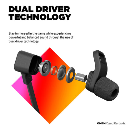 [RePacked] OMEN Dyad Earbuds Wired Headphone with 10mm Dynamic Driver In-Line Volume Controls