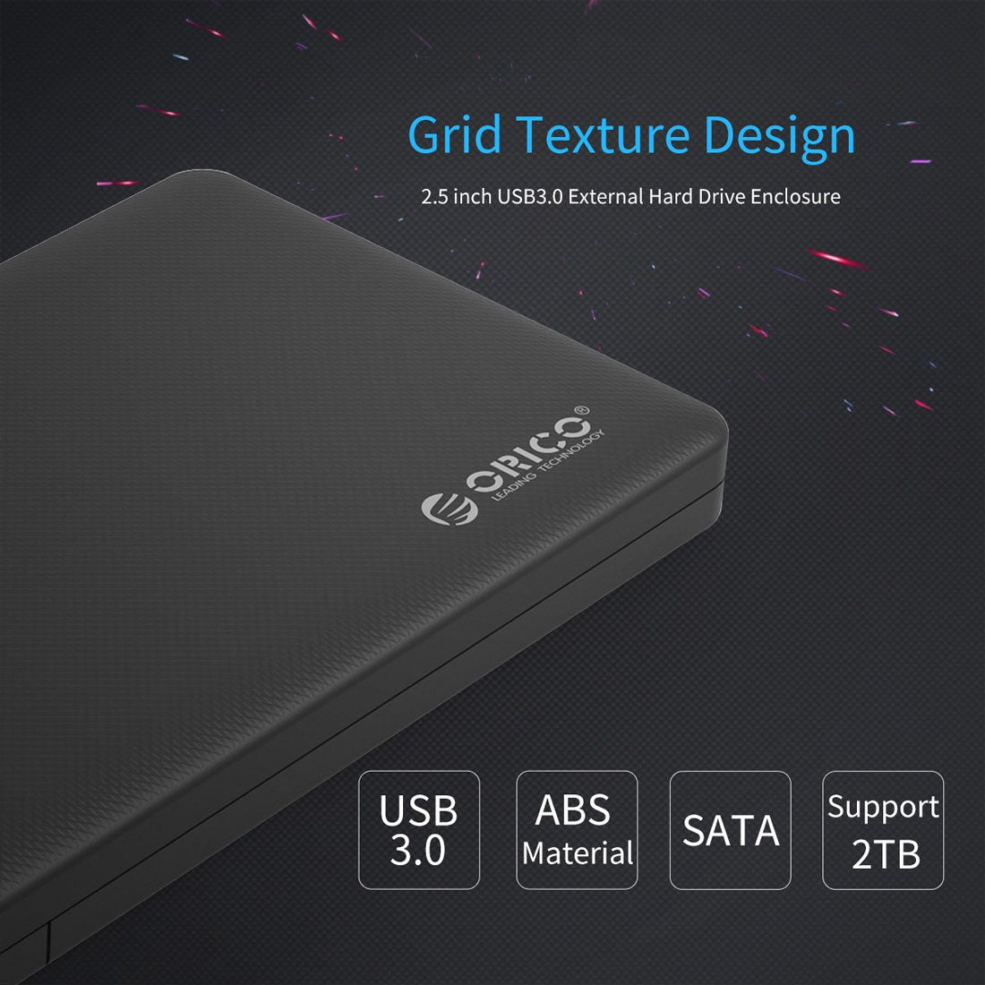 SATA SSD और HDD के लिए ORICO 2577U3 2.5-इंच USB 3.0 हार्ड डिस्क संलग्नक