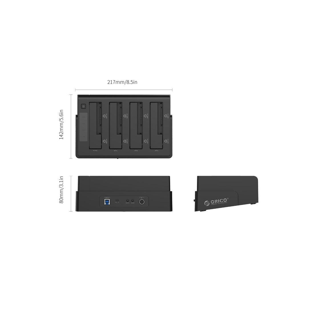 ORICO 6648US3-C-V1 2.5 इंच 3.5 इंच 4 बे USB3.0 1 से 3 क्लोन हार्ड ड्राइव डॉक