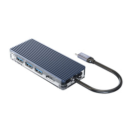 ORICO WB-11P Type-C 11-in-1 Transparent Hub with USB 3.0 RJ45 and HDMI