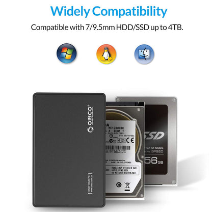 ORICO 2588US3 2.5 इंच USB3.0 हार्ड ड्राइव संलग्नक सुपरस्पीड USB 3.0 के साथ