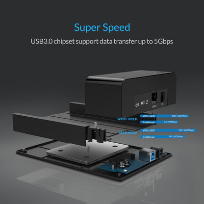 ORICO 6518US3-V1 सुपरस्पीड USB3.0 HDD हार्ड ड्राइव और SSD डॉकिंग स्टेशन