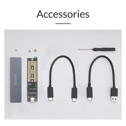 ORICO PVM2 Mini Clip-open M.2 SSD Enclosure with M.2 M-Key Interface - Grey