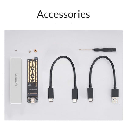 ORICO PVM2 Mini Clip-open M.2 SSD Enclosure with M.2 M-Key Interface - Silver