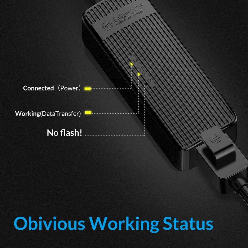 Orico UTK-U2 USB to Ethernet Adapter with USB 2.0 Type-A - Black