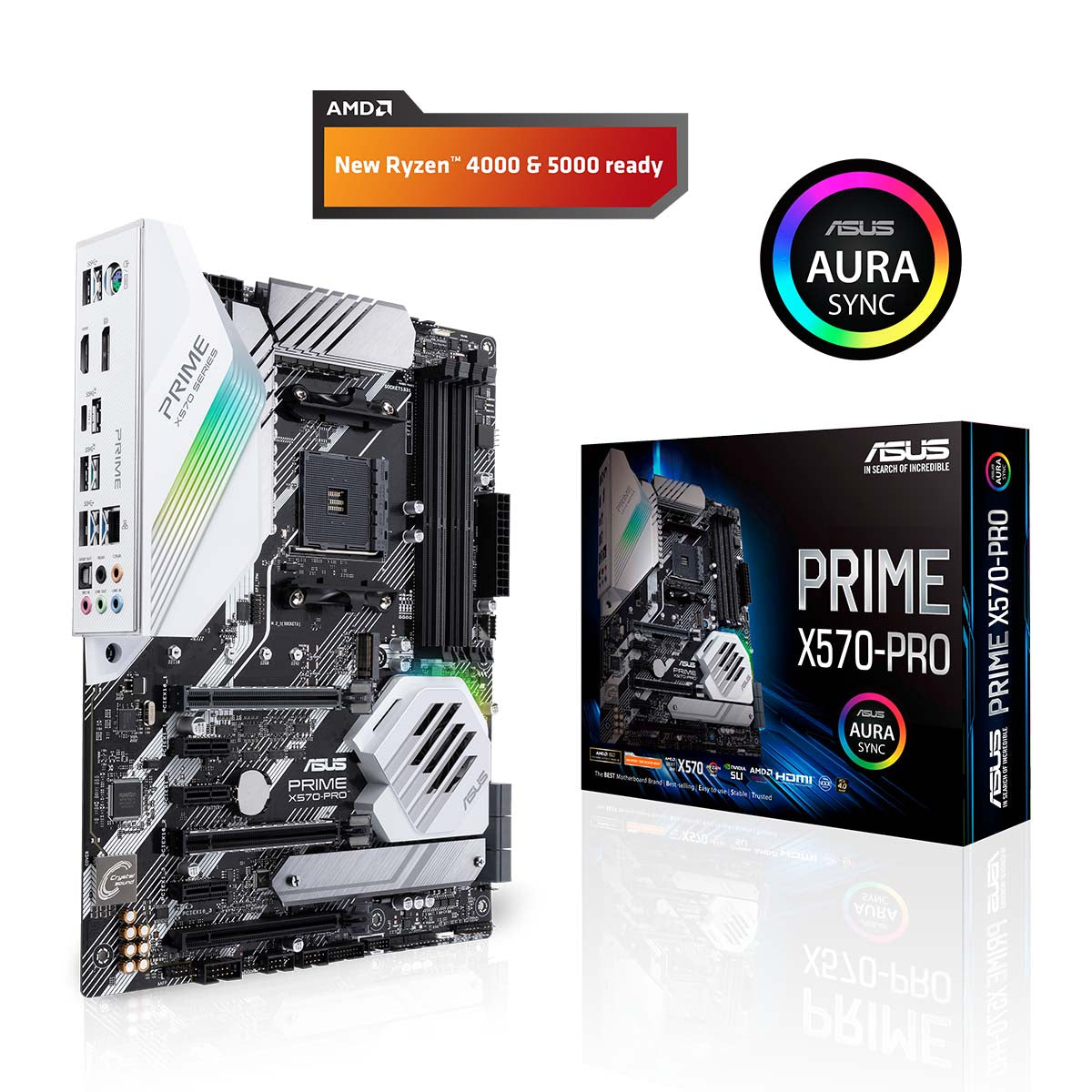 ASUS Prime X570-PRO CSM AMD AM4 ATX Motherboard with PCIe 4.0 Dual M.2 and Aura Sync