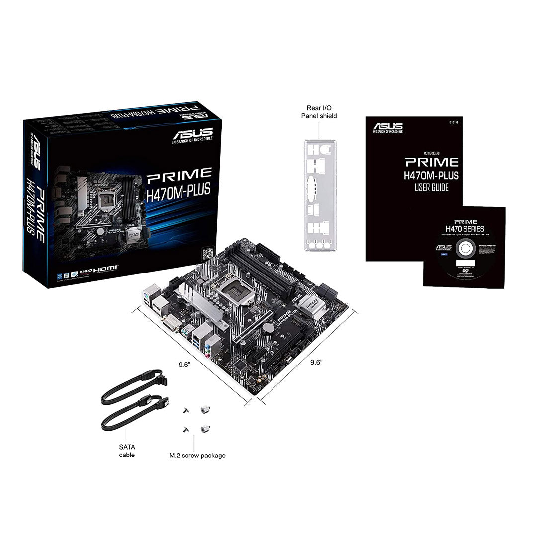 ASUS Prime H470M-Plus LGA 1200 Micro-ATX Motherboard with Dual M.2 and Intel 1 Gb Ethernet