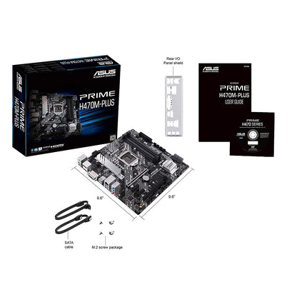 Asus Prime H470M-Plus LGA 1200 माइक्रो-ATX मदरबोर्ड डुअल M.2 और Intel 1 Gb ईथरनेट के साथ