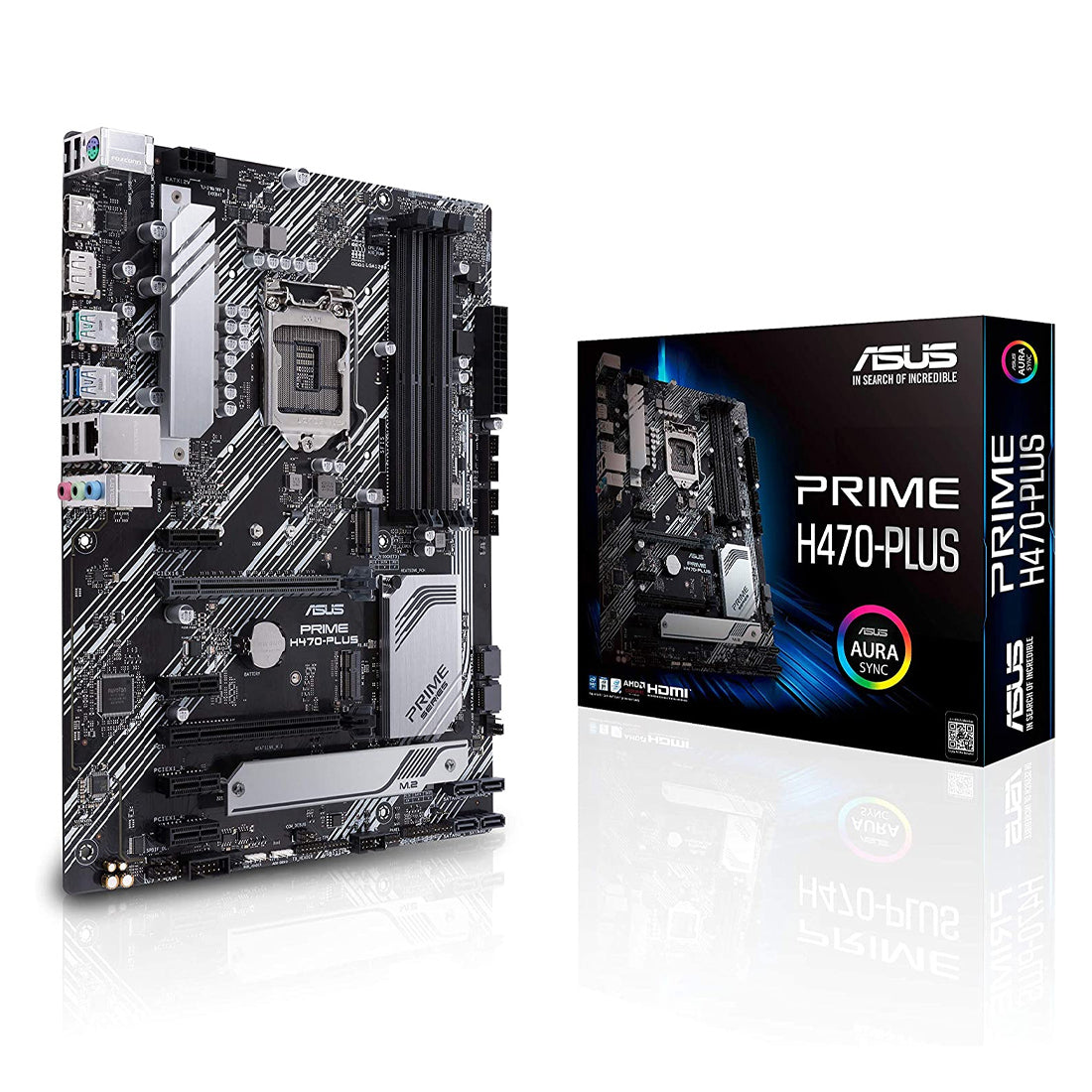 ASUS Prime H470-Plus LGA 1200 ATX Motherboard with Aura Sync RGB Thunderbolt 3 and Dual M.2
