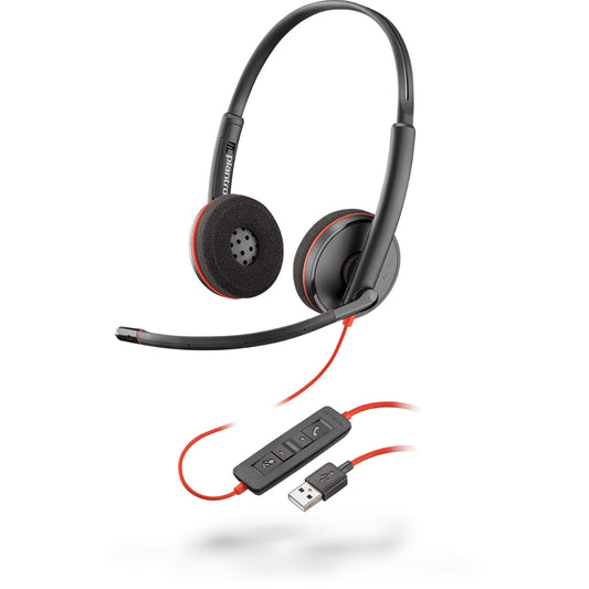 Poly Blackwire 3200 Headset with Mic and Dedicated Media Control Buttons