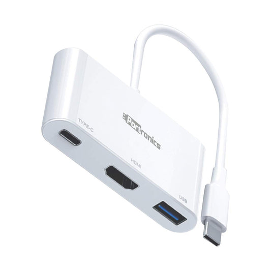 [RePacked] Portronics C-Konnect 3-in-1 USB Type-C Adapter with 100W Power Delivery and 4K Support