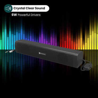 Portronics In Tune 2 6W Portable Wired USB Speaker with Dual Connectivity