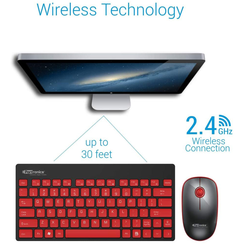 Portronics Key2-A Combo Wireless Keyboard and 1500DPI Optical Mouse Combo