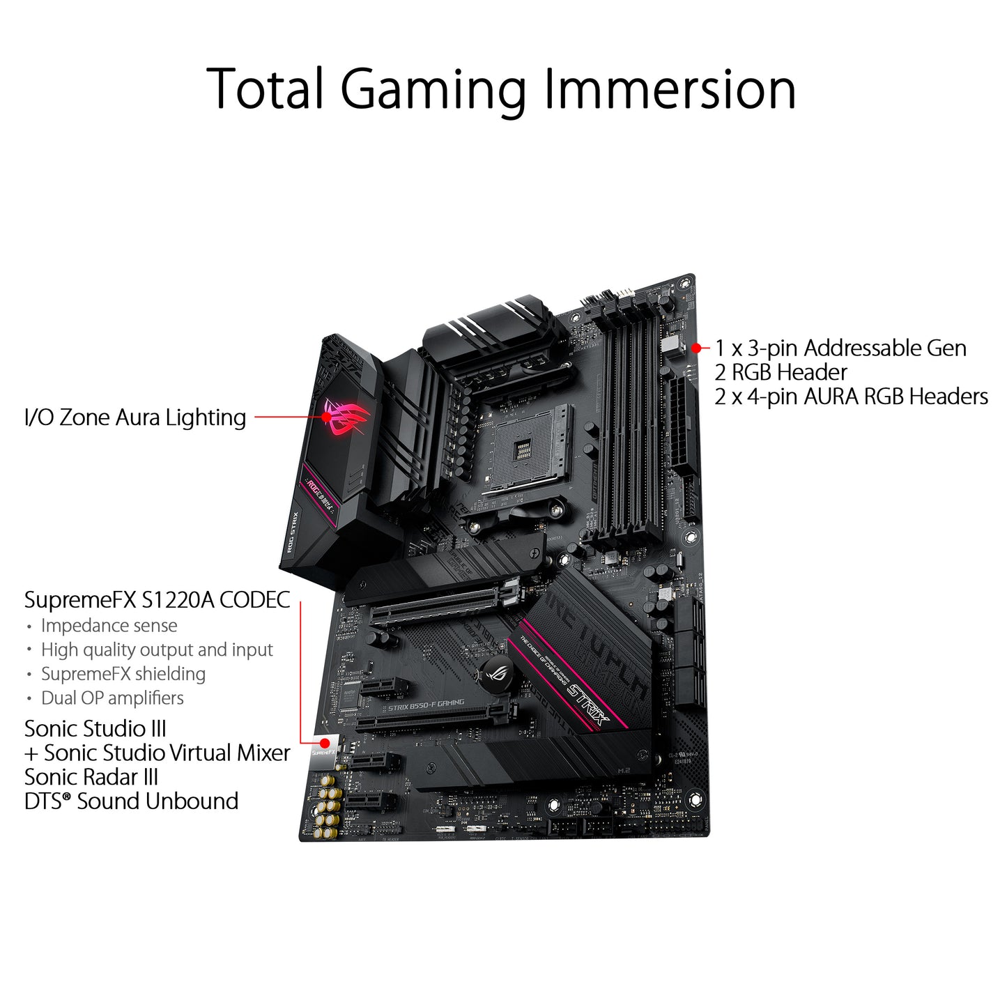 ASUS ROG STRIX B550-F AMD A4 ATX Gaming Motherboard with PCIe 4.0 and AI Networking