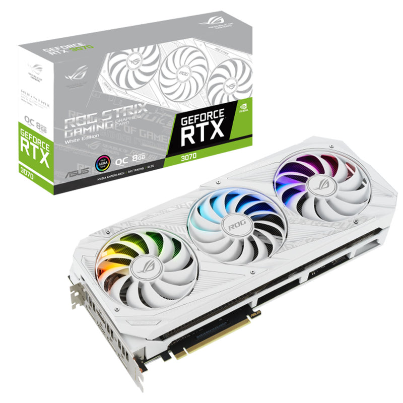 ASUS ROG STRIX NVIDIA GeForce RTX 3070 White OC Edition Graphics Card GDDR6 8GB 256-Bit with DLSS AI Rendering