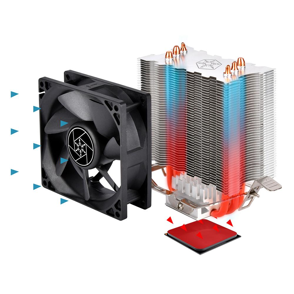 [RePacked] Silverstone KR02 Krypton CPU Air Cooler with PWM 92mm LED Silent Fan and Speed Up to 2000 rpm