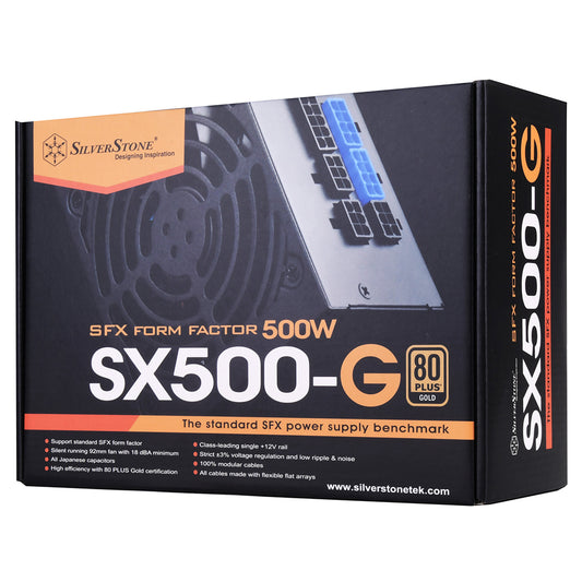 SilverStone SX500-G 500W 80 Plus Gold SMPS with 92mm Fan From TPS Technologies