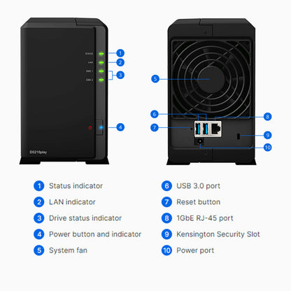 Synology DiskStation DS218Play Network Attached Storage NAS Device