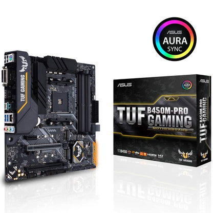 Asus TUF B450M-PRO गेमिंग AMD AM4 माइक्रो-ATX मदरबोर्ड ऑरा सिंक RGB के साथ