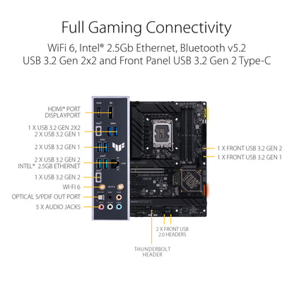 ASUS TUF GAMING Z790-PLUS WIFI DDR4 Intel Z790 LGA 1700 ATX Gaming Motherboard