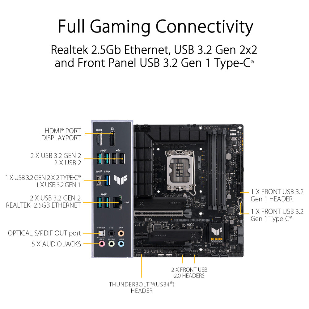 ASUS TUF गेमिंग B760M-PLUS D4 Intel B760 LGA 1700 माइक्रो-ATX गेमिंग मदरबोर्ड