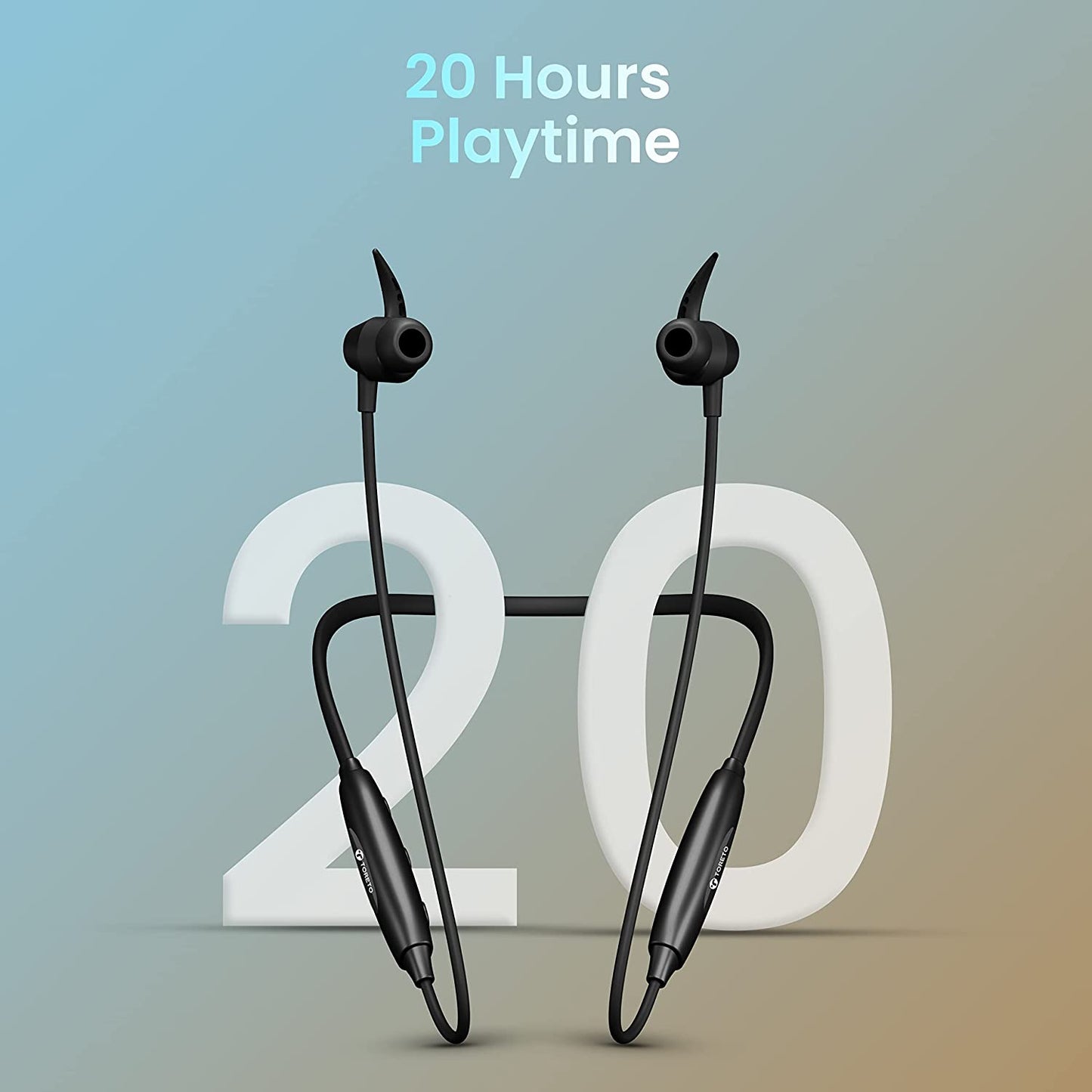Toreto Alpha Lite Wireless Bluetooth Neckband Headset with upto 20Hrs Playtime