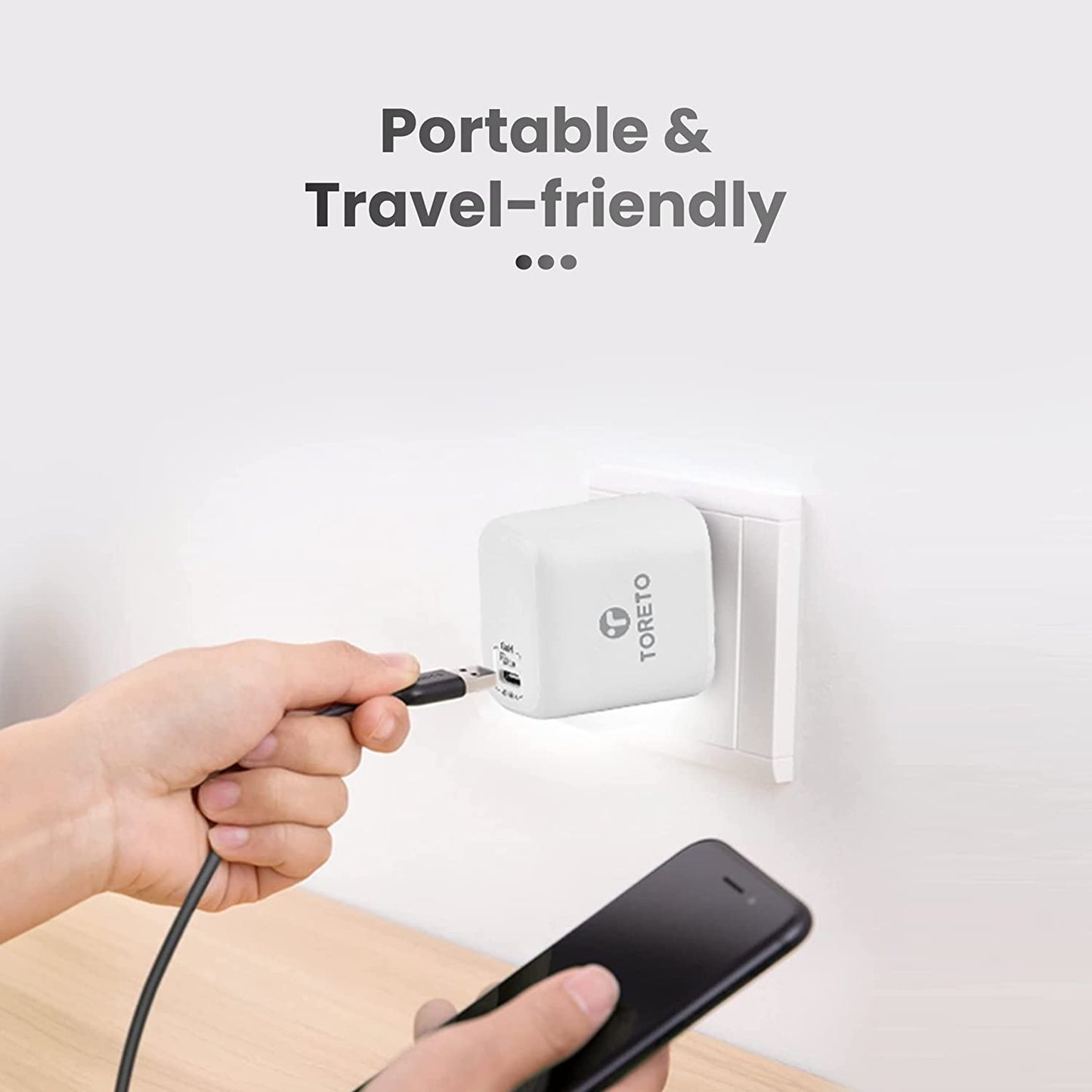 Toreto Flash Nano 3 45W USB-C Fast Charging Adapter with USB-C to USB-C Cable