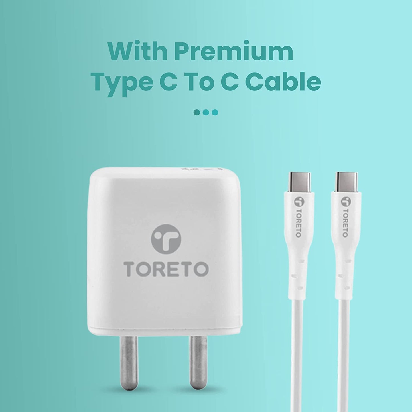 Toreto Flash Nano 3 45W USB-C Fast Charging Adapter with USB-C to USB-C Cable