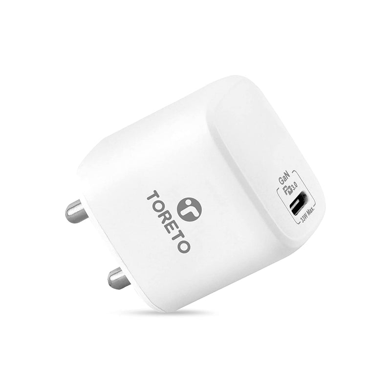 Toreto Flash Nano 4 33W USB-C Fast Charging Adapter with USB-C to USB-C Cable