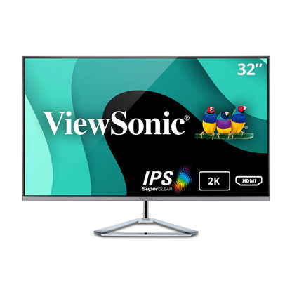 ViewSonic VX3276-2K-MHD 32-इंच QHD IPS मॉनिटर डुअल इंटीग्रेटेड स्पीकर और आई केयर टेक्नोलॉजी के साथ