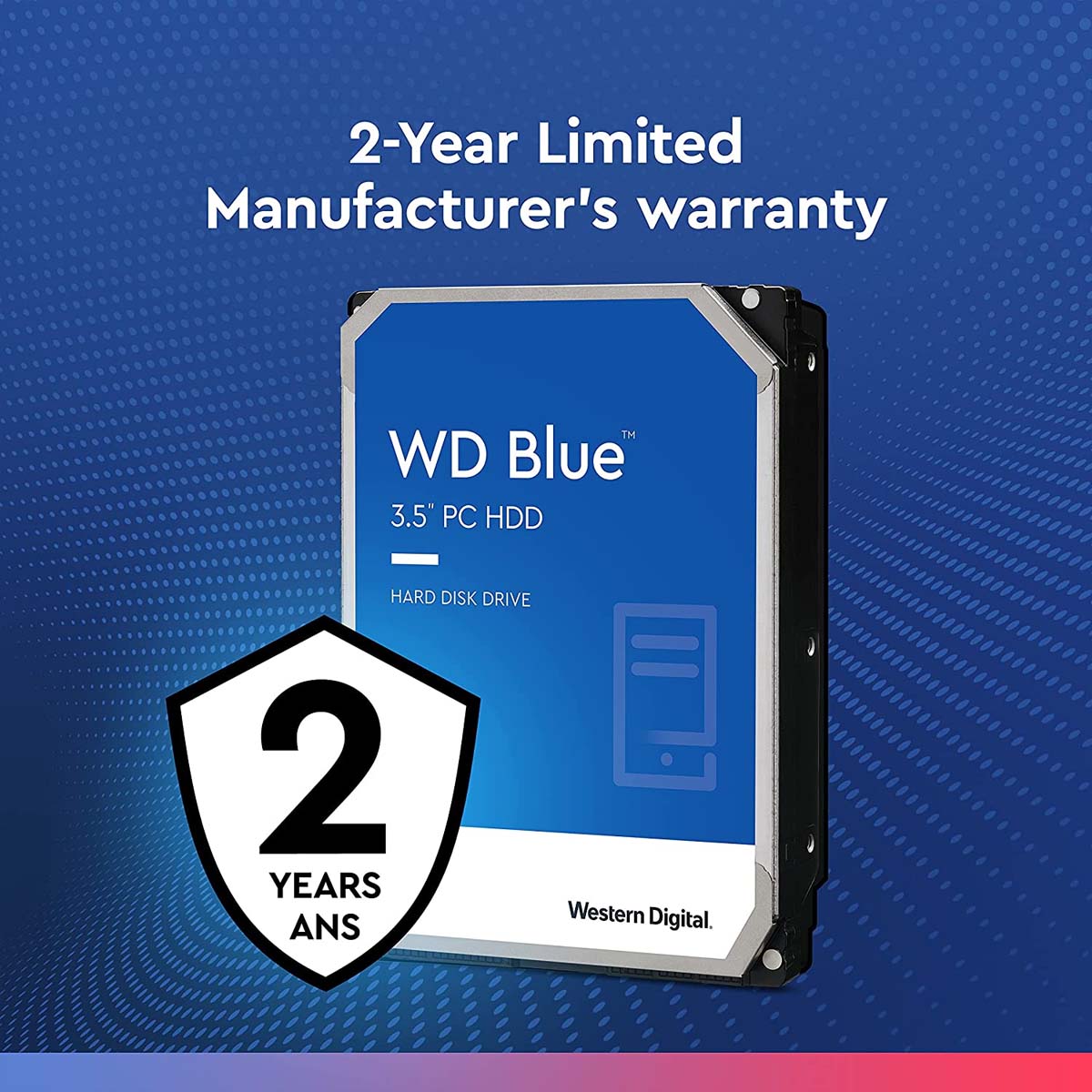 Western Digital Blue 3.5 inch 2TB SATA Internal Hard Disk Drive with 7200RPM