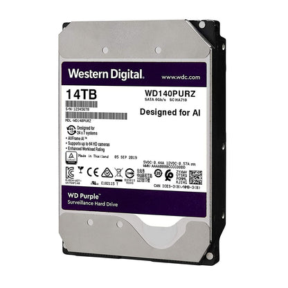 Western Digital Purple 14TB 3.5 Inch SATA Surveillance Internal Hard Drive with up to 64 Camera Support